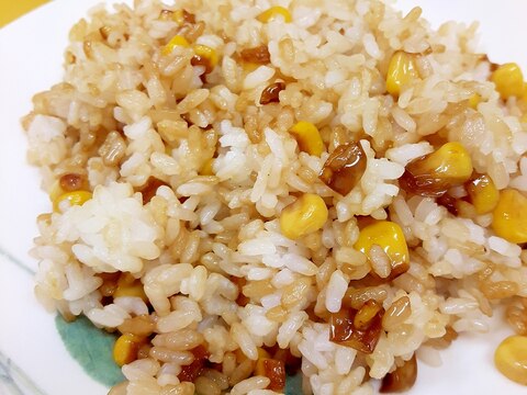 バター醤油(^^)子供が喜ぶコーン缶の混ぜごはん♪